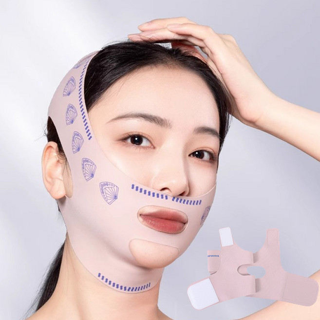 브이라인 얼굴 리프팅 밴드 무봉제, 1개, 핑크