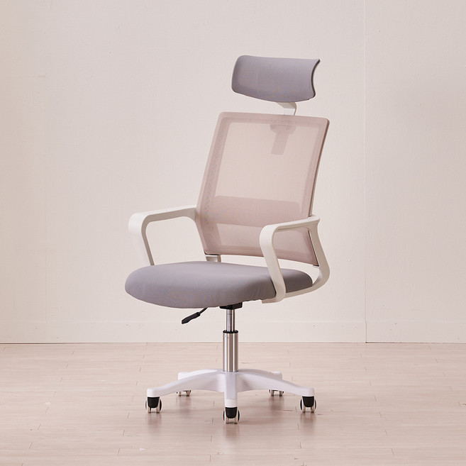 동서가구 편안한 사무용 컴퓨터 메쉬 헤더형 의자 DF646148, 그레이