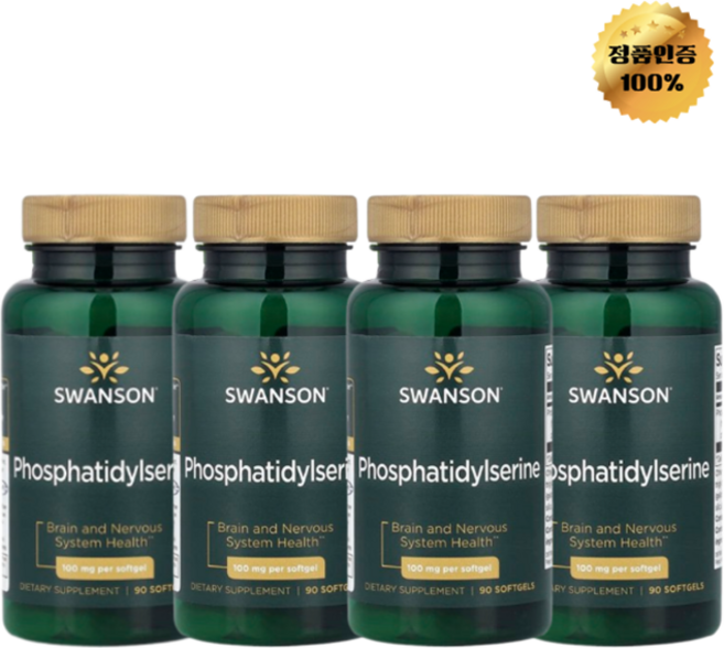 2+2 스완슨 포스파티딜세린 100mg 소프트젤 90정, 90회분, 4개
