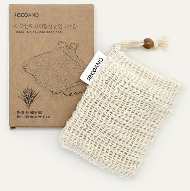 에코앤드 환경을 생각하는 천연 소재 사이잘삼 비누망, 1개