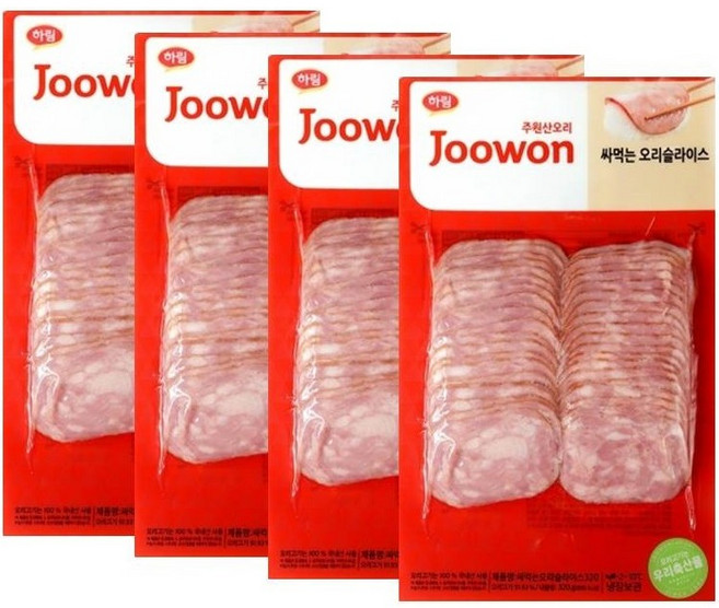 주원산오리 싸먹는오리슬라이스 320g*4, 1개, 320g