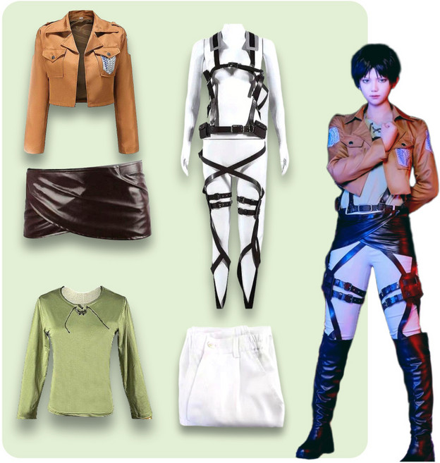 졸업사진 컨셉 진격의 거인 에렌 미카사 리바이 진격거 코스프레 풀세트