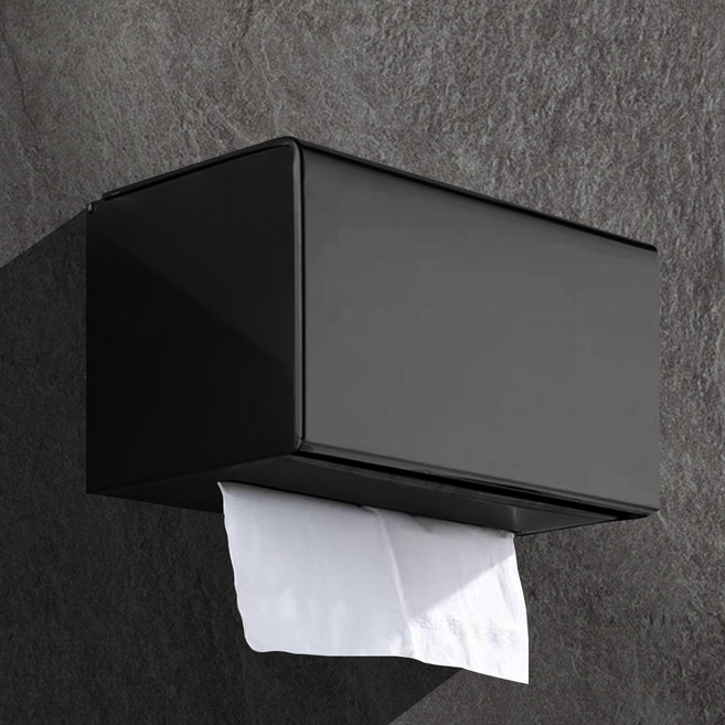 스텐 미니 핸드타올 케이스 키친타올 홀더 페이퍼타올 디스펜서, CSTC-03_스텐핸드S-블랙무광, 1개