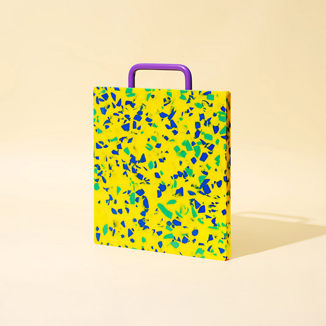 짐샌더슨 테라조 컬러 커팅보드 컬러도마 S, 옐로우&블루, 1개