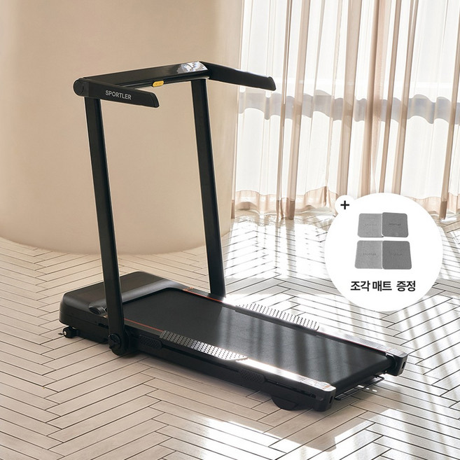 스포틀러 퍼포먼스 런닝머신 무진동 접이식 가정용 트레드밀 워킹패드 실내 아파트 러닝 운동, 블랙, TP243H