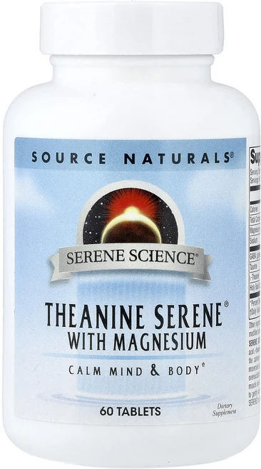 행복하고 건강하게 Source Naturals Serene Science® 테아닌 및 마그네슘 함유 Serene® 60정 백년회로하세요, SourceNaturalsSereneScience테아닌, 1개 - 쿠팡