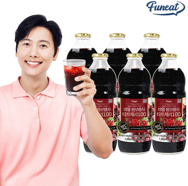 퍼니트 NFC착즙100프로 리얼 몽모랑시 타트체리 주스 원액 1000ml x6병, 1L