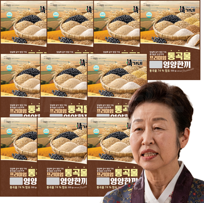 [TV홈쇼핑정품 인포벨] 정가네 최금자장인 프리미엄 통곡물 영양한끼 식사대용 귀리 서리태 통밀 등산 낚시 건강식, 10개, 500g