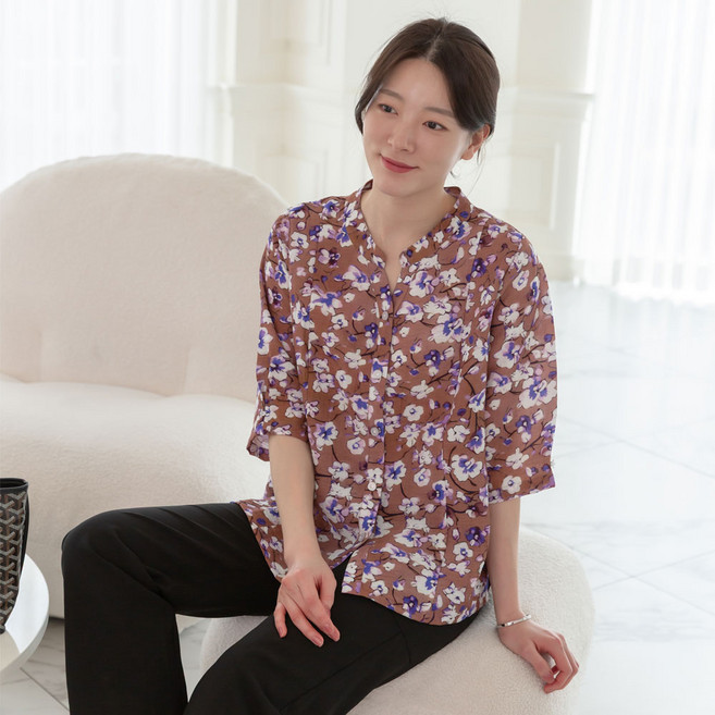 여성 여름 인견 파스텔 블라우스 빅사이즈 엄마옷 쿨링 냉감