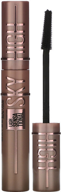 Maybelline 래시 센세이셔널 스카이 하이 마스카라 801 베리 블랙 7.2ml(0.24fl oz) 2팩, 1개