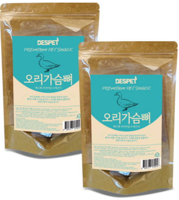 베스펫 프리미엄 수제간식 200g, 2개, 오리가슴뼈