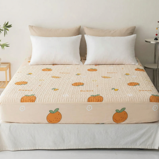 KCPJ 심플 퀼팅 매트리스커버 360도 고정밴딩형 침대 시트 침대패드 커버