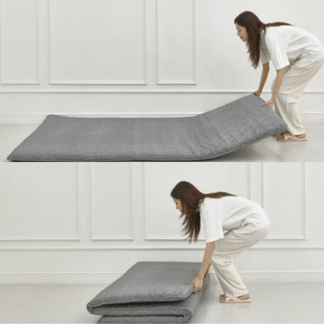 국산 3단 접이식 매트리스 두꺼운 토퍼 세탁가능 요매트, S 싱글_그레이