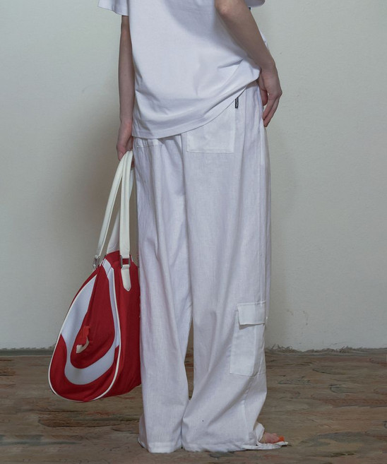 [국내정품] 스컬프터 Linen Cargo Jogger Pants White 110877
