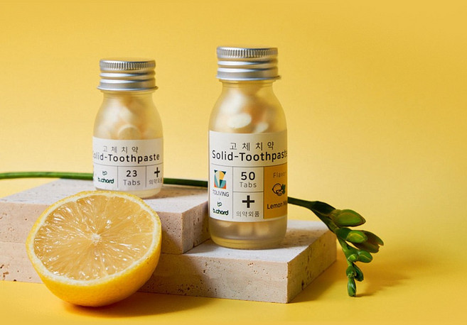 투리빙 레몬페퍼민트 휴대용 고체치약 씹는 치약 고체형 가글 23정 50정, 1개