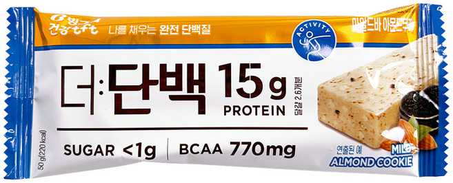 더단백 프로틴바 (마일드바 아몬드 쿠키), 50g, 1개