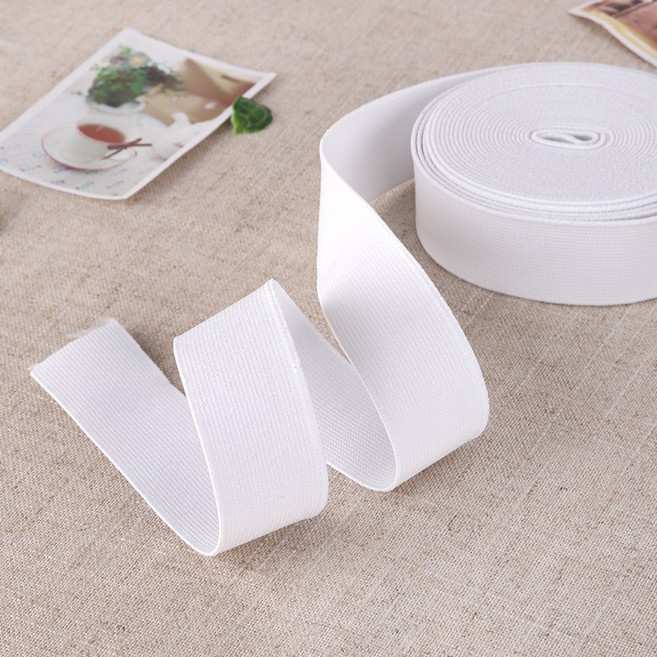 짱패브릭 (450cm)고탄력-이중직고무밴드-화이트, 30mm, 1개