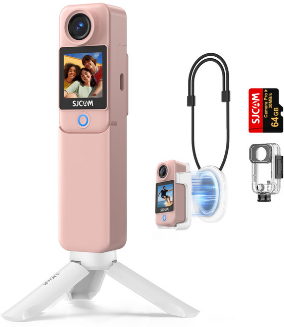 SJCAM C300 4K vlog C300Pocket 64GB POV 64GB 카메라 카드방수 30M7시간 지속듀얼 터치