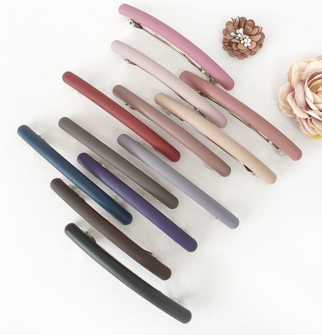 인조이박스 무광 일자 자동핀 긴머리핀 빼빼로핀 MUWU10RD