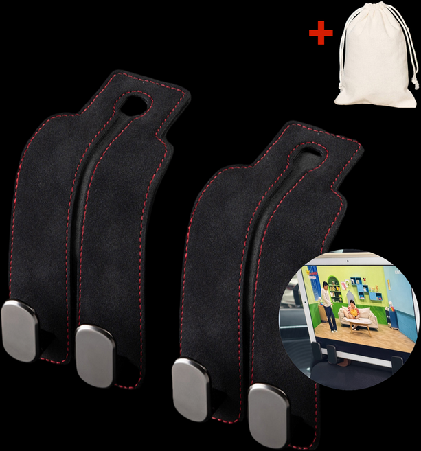 마케시 쏘클린 헤드레스트 후크세트, 블랙, 2개