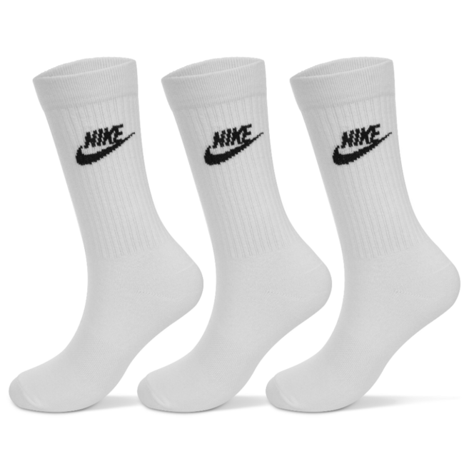 [나이키일본매장판] 나이키 에브리데이 플러스 쿠션 크루 삭스 3켤레 DX5025-100 남성 여성 장목 스포츠 양말, 화이트, 1개
