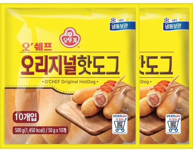오뚜기오쉐프 오리지널 핫도그 500g x 2 (낱개20개), 2개
