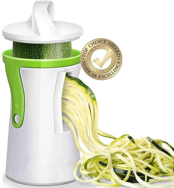 야채슬라이서 오토슬라이서 양배추슬라이서 마늘 양파 레몬 LMETJMA 헤비 듀티 나선형 야채 슬라이서 커터 호박 파스타 국수 스파게티 메이커 KC0335, 1개