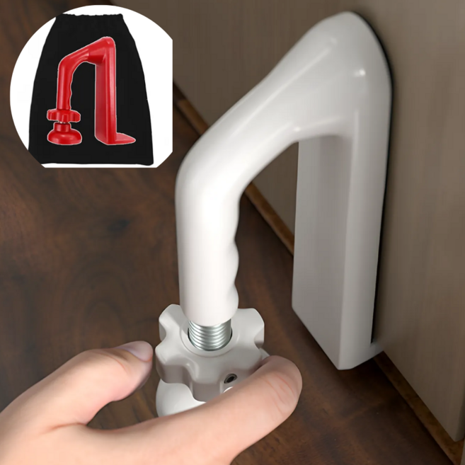 르브아 휴대용 문잠금장치 현관 이중 잠금 여행용, 스노우 화이트, 1개