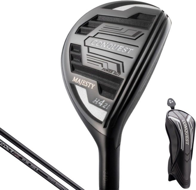마제스티 컨퀘스트 파워슬릿 남성 고반발 하이브리드 유틸리티 비거리 골프채, R, 18도