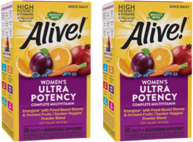 네이쳐스 웨이 얼라이브 우먼스 울트라 포텐시 컴플리트 멀티비타민 60 타블렛 2 SET, 60정, 2개