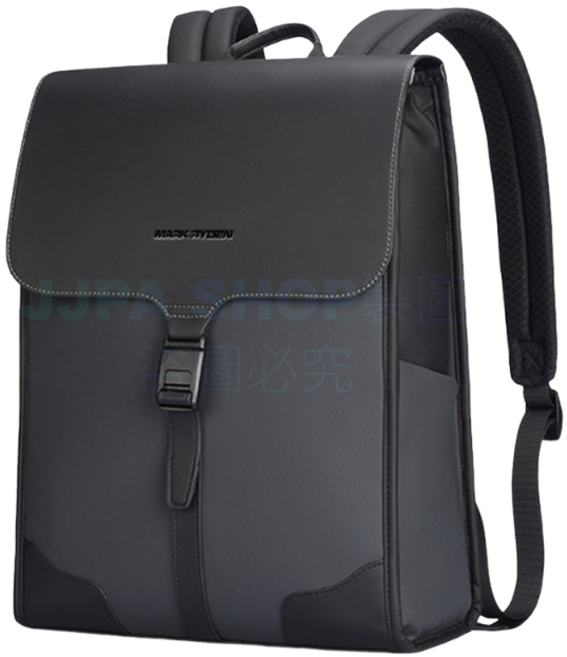MARK RYDEN 時尚簡約翻蓋背包 學生上班休閒多功能耐磨後背包, 沉穩灰