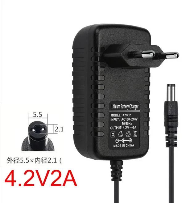 4.2V 12.6V 2A DC 5.5mm 또는 전원 어댑터 리튬 이온 레드 3 4 5 스트링 배터리, 01 US, 10 4.2V 2A 5.5MM