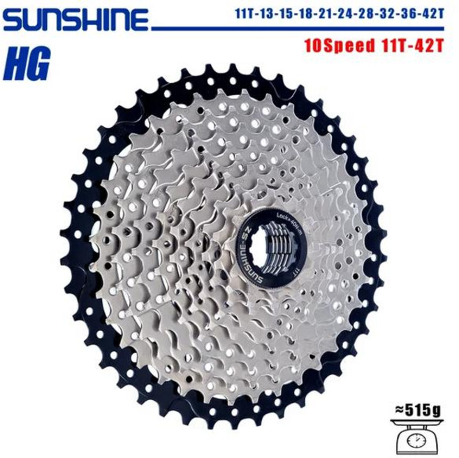 자전거 프리휠 스프라켓 호환용 SUNSHINE HG 허브용 10 단 카세트 MTB 도로 산악 k7 s 10V 30T 32T 34T 36T 42T 46T 50T, [06] 10S 42T, 6) 10S 42T, 1개
