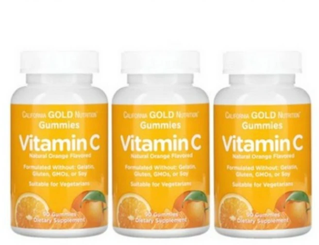 캘리포니아 골드 뉴트리션 비타민C 구미 젤리 오렌지맛 90개 X3병 CGN CG땡, 6개, 90정 - 쿠팡