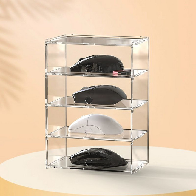 게이밍마우스 마우스 투명 데스크테리어 보관함 사무용, 1개, 3단