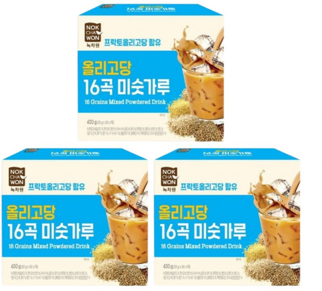 녹차원 올리고당 넣은 16곡 미숫가루, 3개, 400g