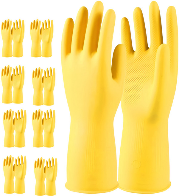 데브 공업용 고무장갑 두꺼운두께, 중(M), 10개, 옐로우
