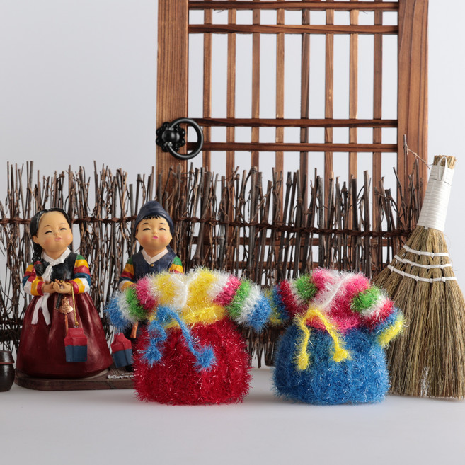 아크릴 수세미 핸드메이드 수세미 답례품 집들이 선물 세트(4P/옵션별 상이) / 대량구매 가능, 10-2. 한복 명절세트(2P), 1개
