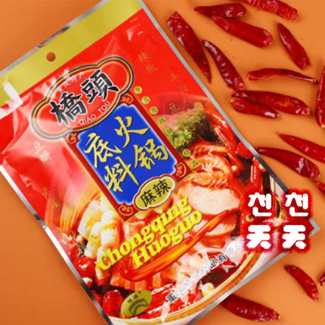[천천중국식품] 중경훠궈소스 300g 교두 마라훠궈소스 쵸터우 마라훠궈, 1개