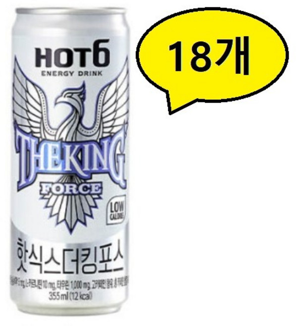핫식스 더킹 포스 캔 에너지음료, 355ml, 18개
