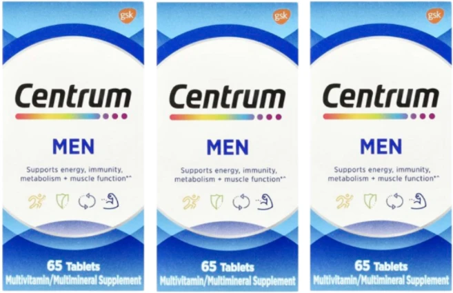 (3병) Centrum 센트럼 남성 종합비타민 65정, 3개 - 쿠팡