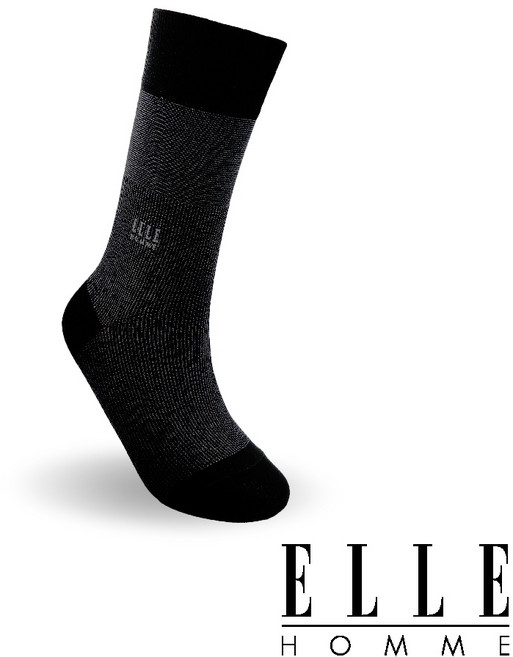 【ELLE HOMME】漸層立體雙紗絲光紳士襪