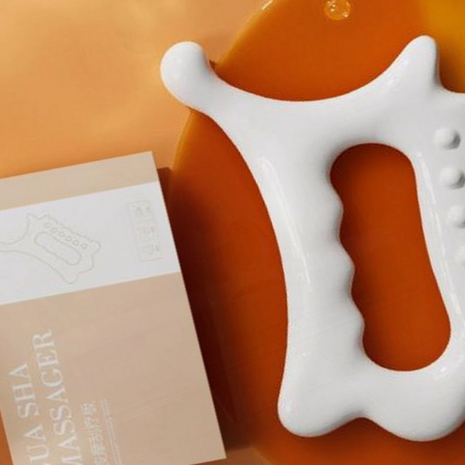 하트손잡이형 세라믹 얼굴 페이스 어깨 목 바디 전신 마사지기 하트 괄사 지압 안마, 1개, 상세페이지 참조