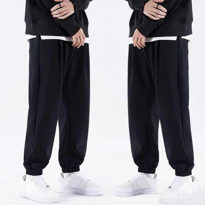 AOKOWN 2장세트 남자 트레이닝바지 춘추 면 밴딩슬랙스