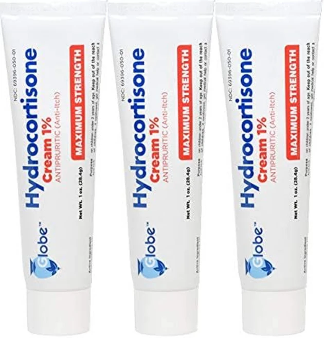글로브 하이드로코르티손 최대 강도 크림 1% 3팩 1oz 3개, 1g - 쿠팡