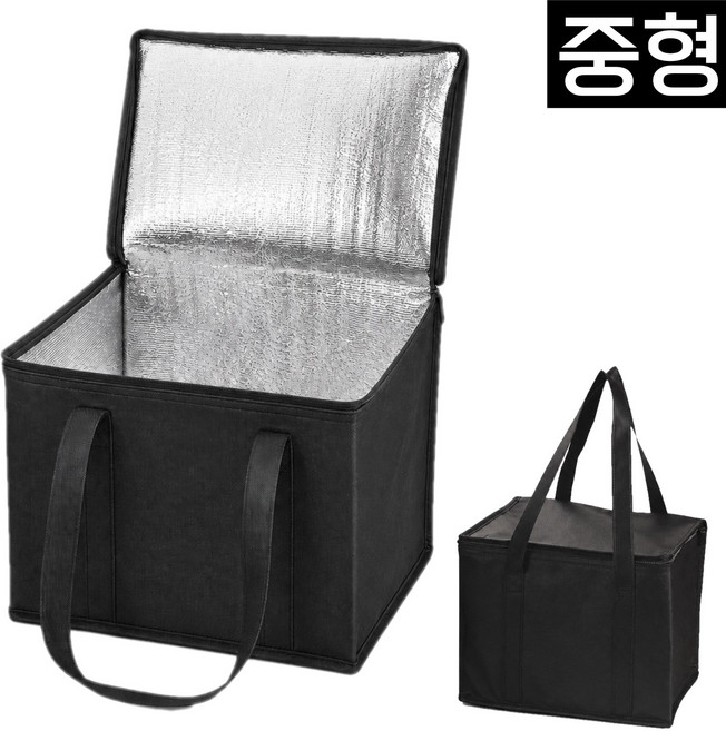 원앤미 접이식 보온보냉가방 보냉백, 1개, 블랙