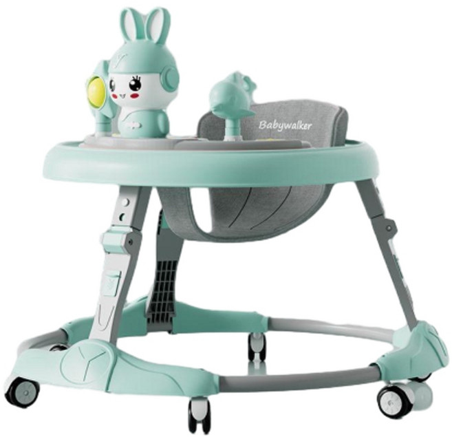 Babywalker 嬰兒學步車, 綠色 靜音輪 燈光音樂, 1個