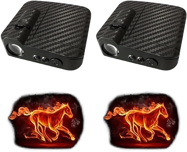 베스트핏 자동차 도어라이트 LED 데코 프로젝터 세트 도어 웰컴 라이트, 홍마 2p, 1박스