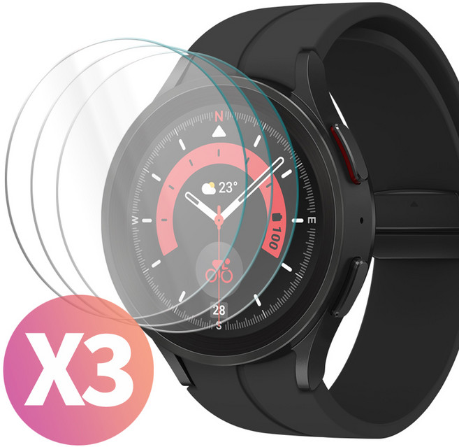 스톤스틸 1+1+1 갤럭시 워치5 40mm 44mm 프로 45mm PET 액정 보호 필름, 3개