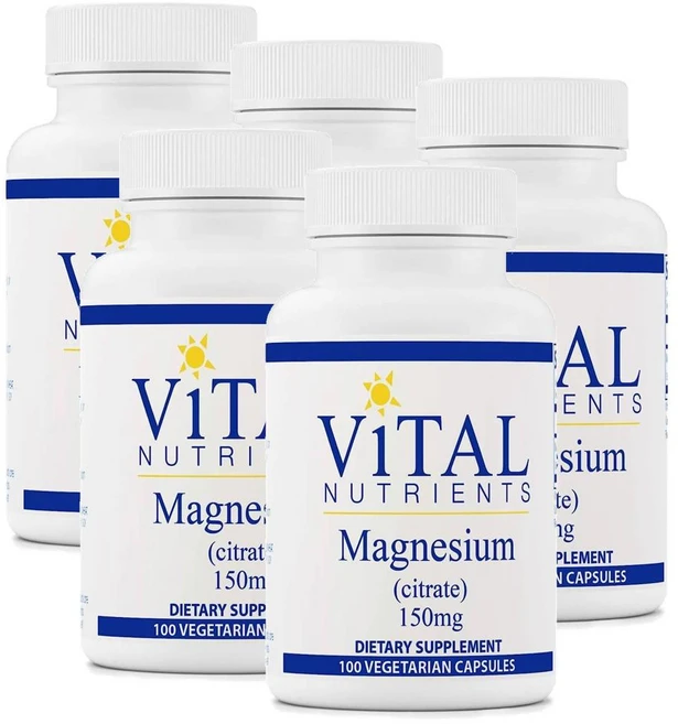 바이탈 뉴트리언츠 마그네슘 시트레이트 150mg 캡슐 Vital Nutrients Magnesium Citrate, 100정, 5개 - 쿠팡